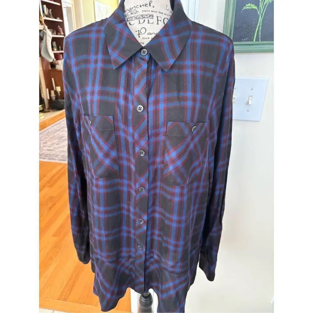 Cabi Moody Plaid Peplum Shirt
